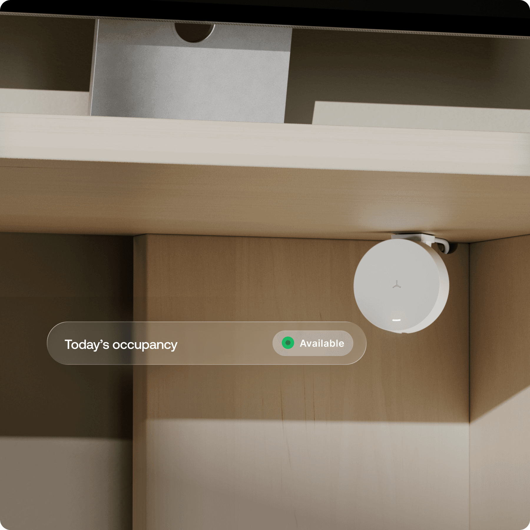 Waffle desk sensor on office desk